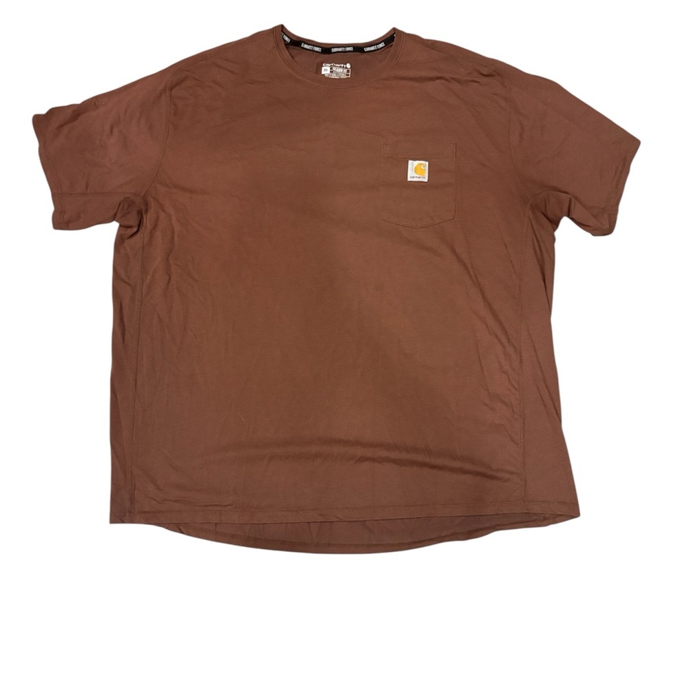 Carhartt Brown Short Sleeve Pocket Tee with Logo Patch